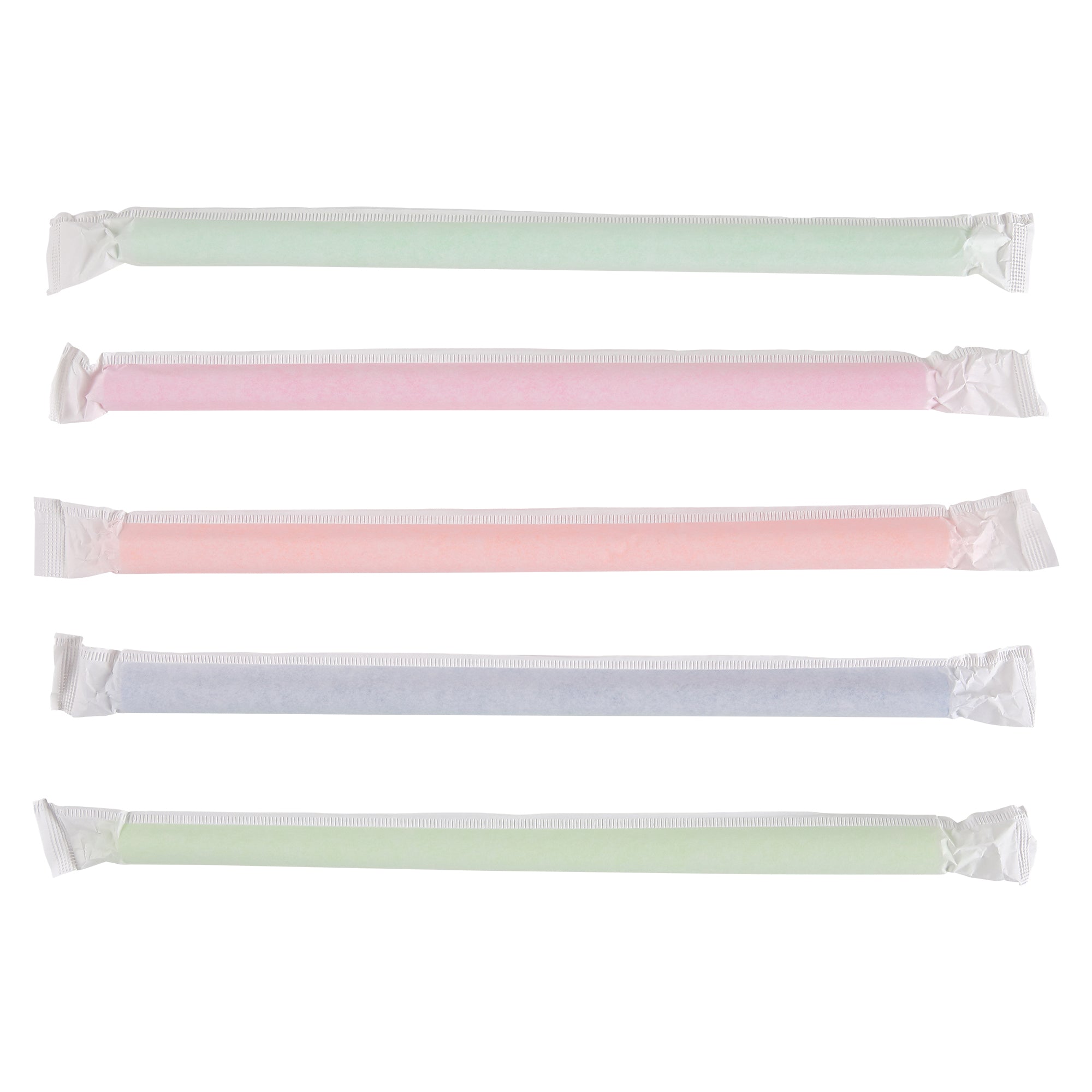 Straw, Wrapped, 9" Colossal Boba, 12MM Diameter, Neon, 500ct. Bag - 4/CS (E9BOBA-NE)