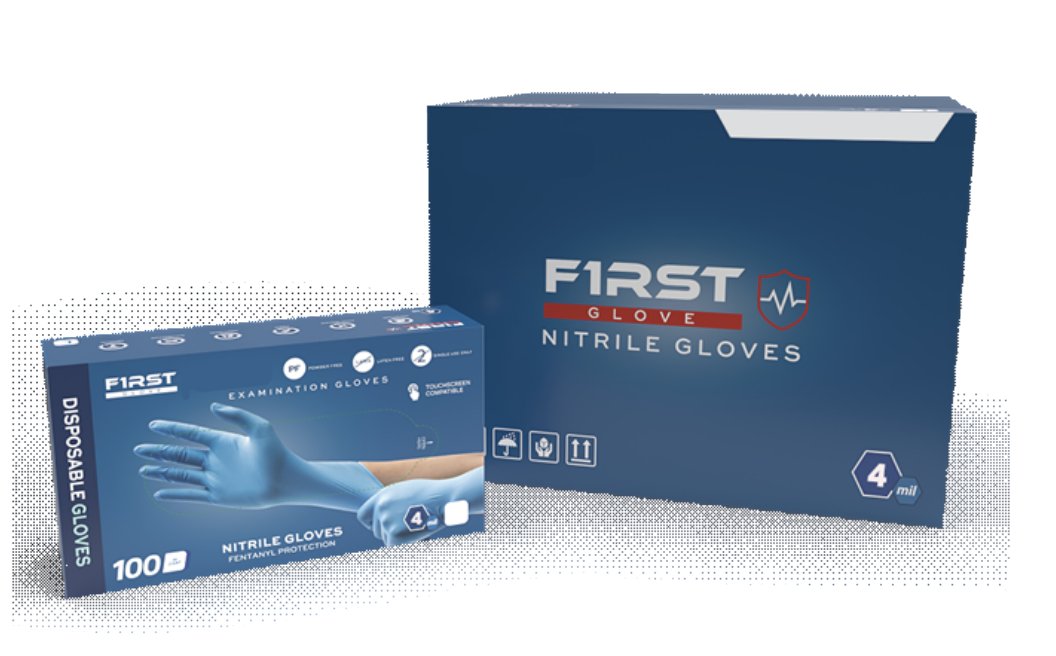 Nitrile Powder Free Exam Glove, Blue, 4MIL, Small, 100ct. - 10/CS