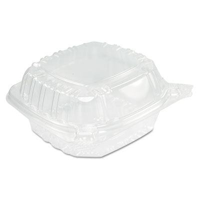 Dart ClearSeal Hinged Lid Plastic Container, Clear, 5.4" x 5.3" x 2.6", 125ct. - 4/CS (C53PST1)