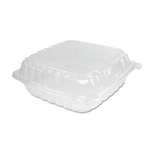 Load image into Gallery viewer, Dart ClearSeal Hinged Lid Plastic Container, Clear, 8 7/8" x 9 3/8" x 3", 100ct. - 2/CS (C95PST1)
