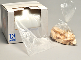 HDPE Utility Food Bag w/Ties, 18" x 24", 0.60 MIL, Clear - 250/CS (BOR1824HD)