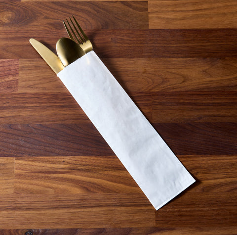 Paper Silverware Bag, 2 3/4" x 10", White - 2000/CS