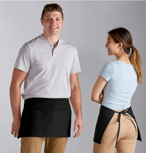 Cloth Waist Apron, Black, 3 Pocket