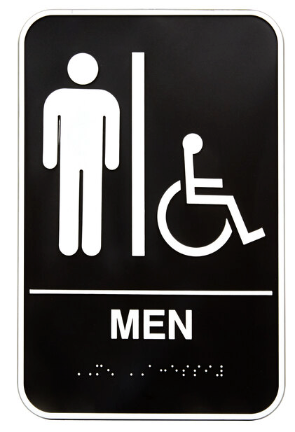 Sign, Men, 6" x 9", Black & White