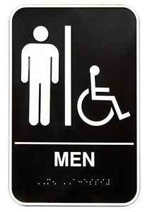 Sign, Men, 6" x 9", Black & White