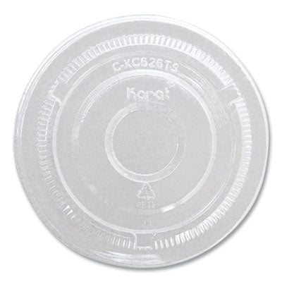 Karat PET Cup Lid, No Hole Flat Lid, fits 12 to 24 oz. Cold Cups - 1000/CS