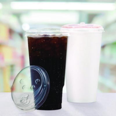 Dart Prima Strawless Plastic Lid for PET Cups, Fits 30 to 32 oz. Cups, 100ct - 12/CS (P3032RSL)