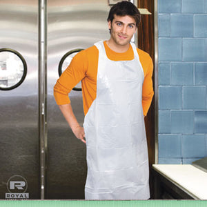 Disposable Poly Apron, 28" x 46", One Size Fits All, White, 100ct. - 10/CS (DA2846)