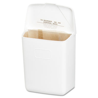 Sanitary Napkin Receptacle, Wall Mount, White (250-201W)