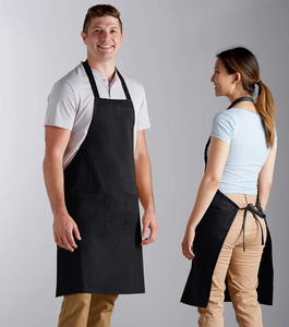 Cloth Bib Apron w/2 Pockets, 34" x 30", Black