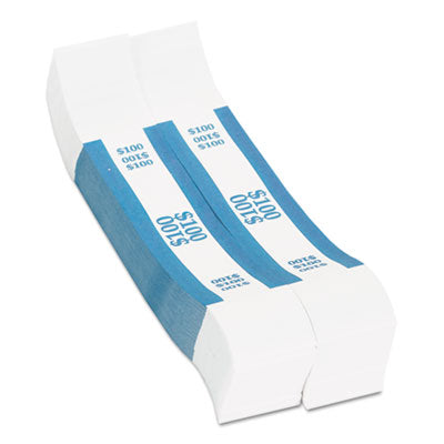 Currency Straps, Blue, $100 in Dollar Bills, 1000 Bands/Pack (400100)