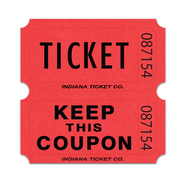 Double Roll Ticket, Assorted Colors - 2000ct.