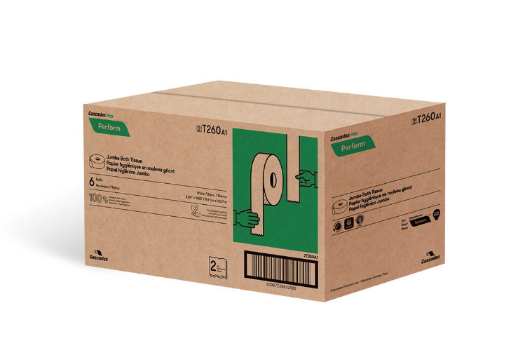 Cascades PRO Jumbo Toilet Tissue 2-Ply 1400' 6/CS (T260)
