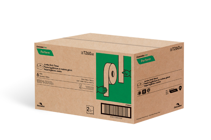Cascades PRO Jumbo Toilet Tissue 2-Ply 1400' 6/CS (T260)