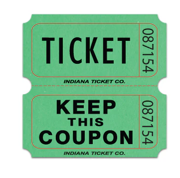 Double Roll Ticket, Assorted Colors - 2000ct.