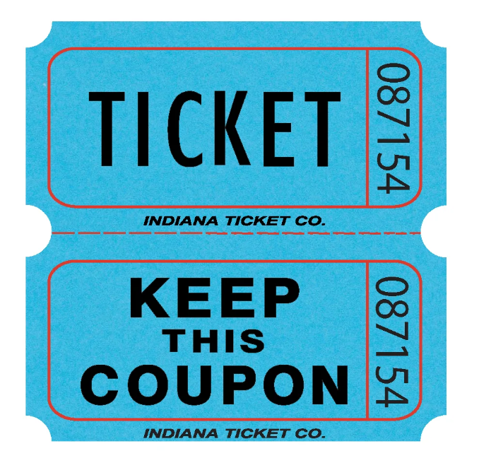 Double Roll Ticket, Assorted Colors - 2000ct.