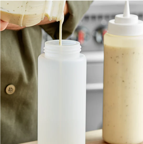 Wide Mouth Squeeze Bottle, 32 oz., Clear