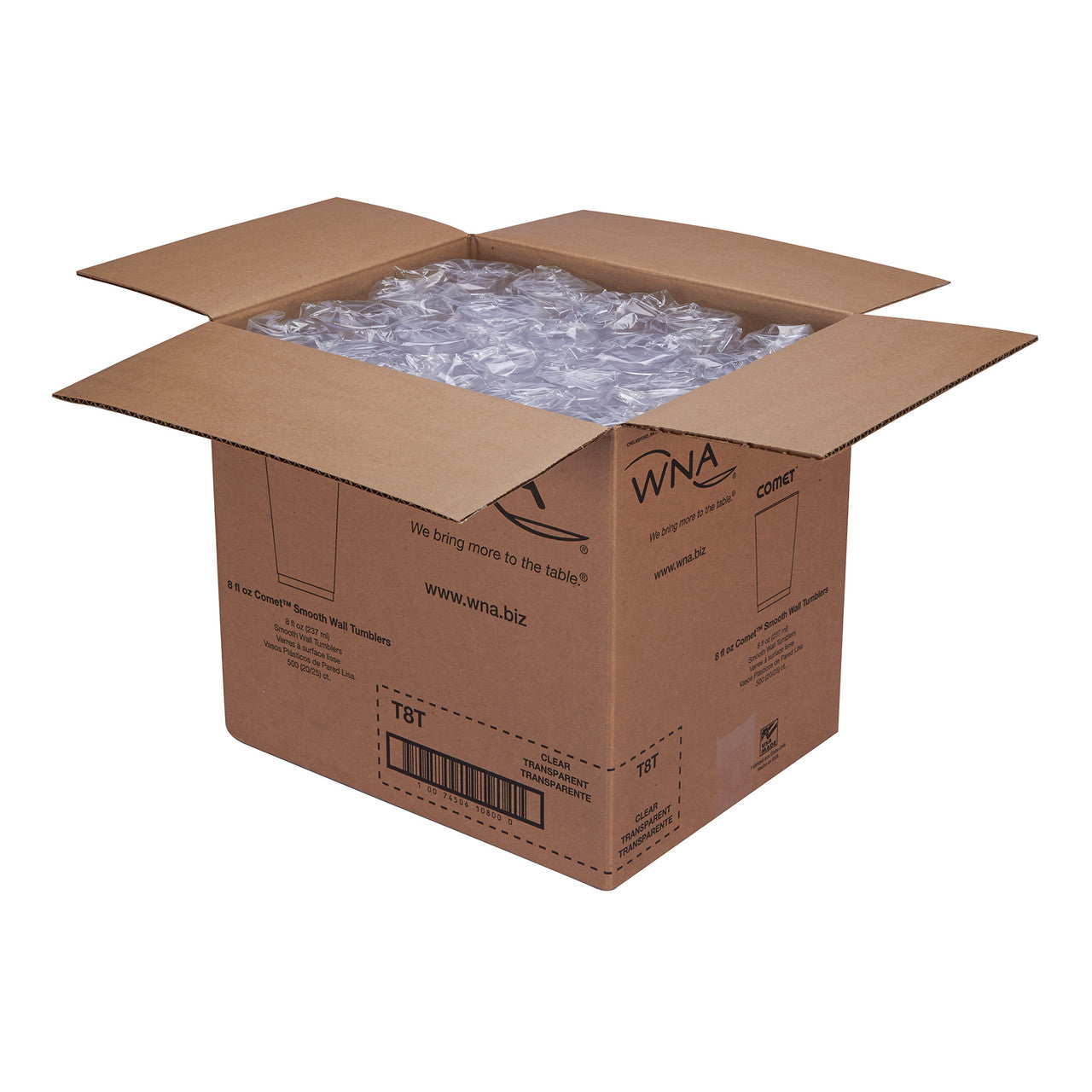 Comet Smooth Wall Clear Plastic Tumbler, 8 oz., 25ct. - 20/CS (T8T)