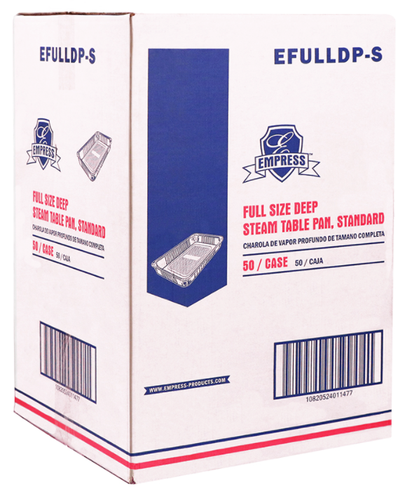 Disposable Steam Table Pan - Full Size Deep 20.75" x 12.87" x 3.19" 50/CS