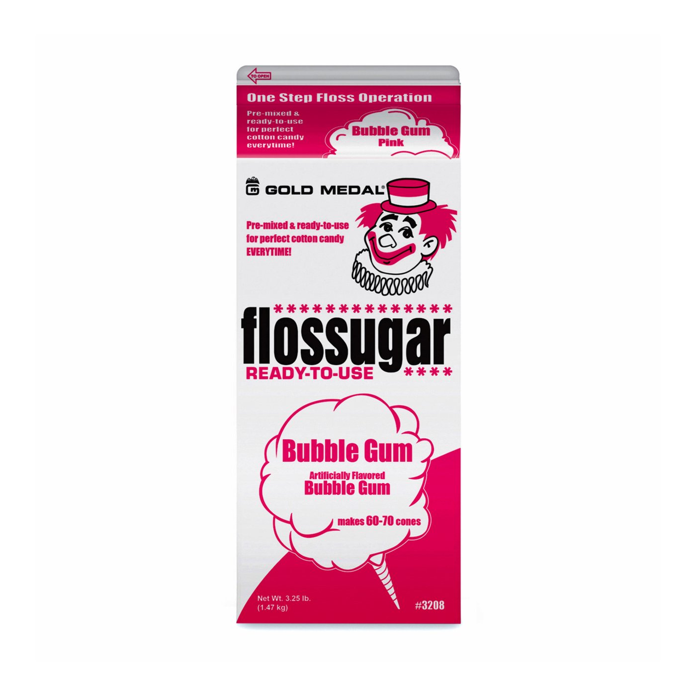 Cotton Candy Floss Mix, Bubble Gum - 3.25lb.