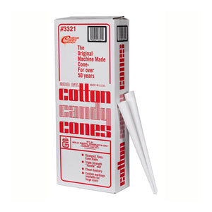 Cotton Candy Cone, White - 300ct. 4/CS