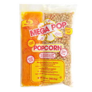 Mega Pop Corn/Oil/Salt Popcorn Kit w/Coconut Oil for 8 oz. Kettle - 24/CS