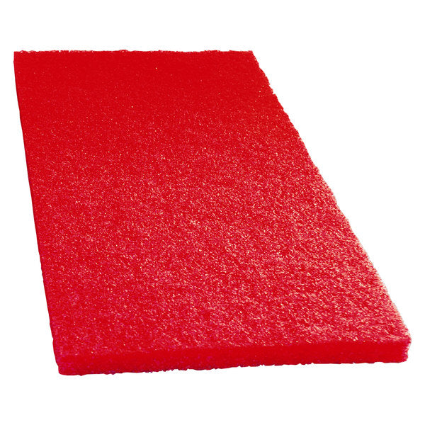 Floor Pad, 14" x 20" Rectangle, Red Buffing - 5/CS