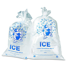 Load image into Gallery viewer, Ice Bag, 8#, 11&quot; x 20&quot;, 1.5MIL, Clear, &quot;Penguin&quot; Print w/Twist Ties - 1000/CS (IC1120-TT)
