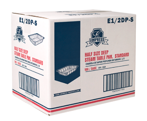 Disposable Steam Table Pan - 1/2 Size Deep 12.8" x 10.43" x 2.48"100/CS