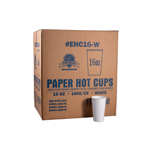 Empress Paper Hot Cup, White, 16 oz. - 50ct. 20/CS (EHC16-W)