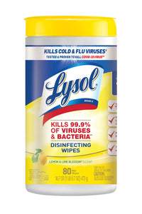 Lysol Disinfecting Wipes, Lemon & Lime Blossom - 80ct. 6/CS (77182)