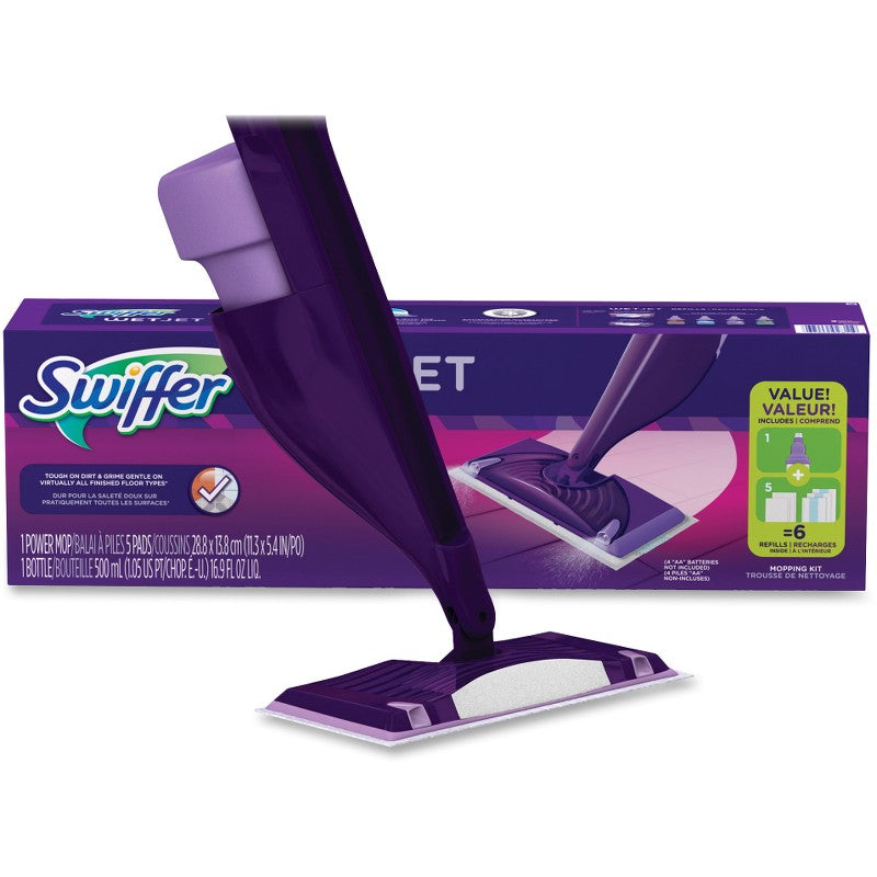 Swiffer WetJet Starter Kit, Includes Mop, 5 Pads & Solution (92811)