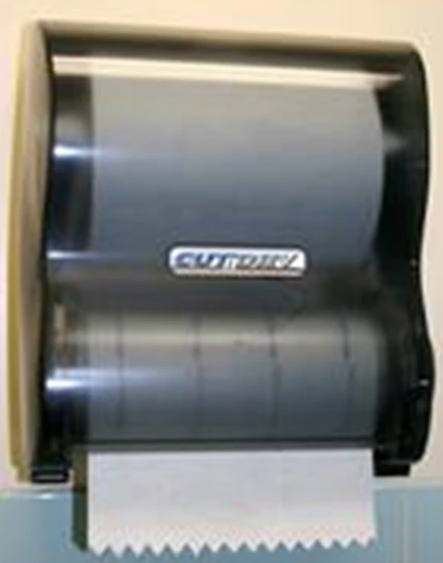 Cut N Dry Roll Towel Dispenser, 10" Towel, Mechanical Hands Free, Smoke Gray (ED100)