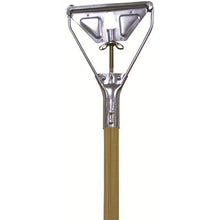 Load image into Gallery viewer, Quick-Way Janitor Mop Handle w/54&quot; Wood Handle, Chrome Head w/Plated Steel Wire
