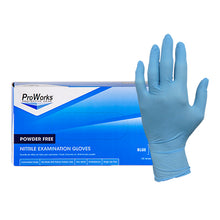 Load image into Gallery viewer, ProWorks Nitrile Powder Free Exam Glove, Blue, Large, 5MIL - 100ct. 10/CS (GL-N106FL)
