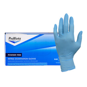 ProWorks Nitrile Powder Free Exam Glove, Blue, Large, 5MIL - 100ct. 10/CS (GL-N106FL)