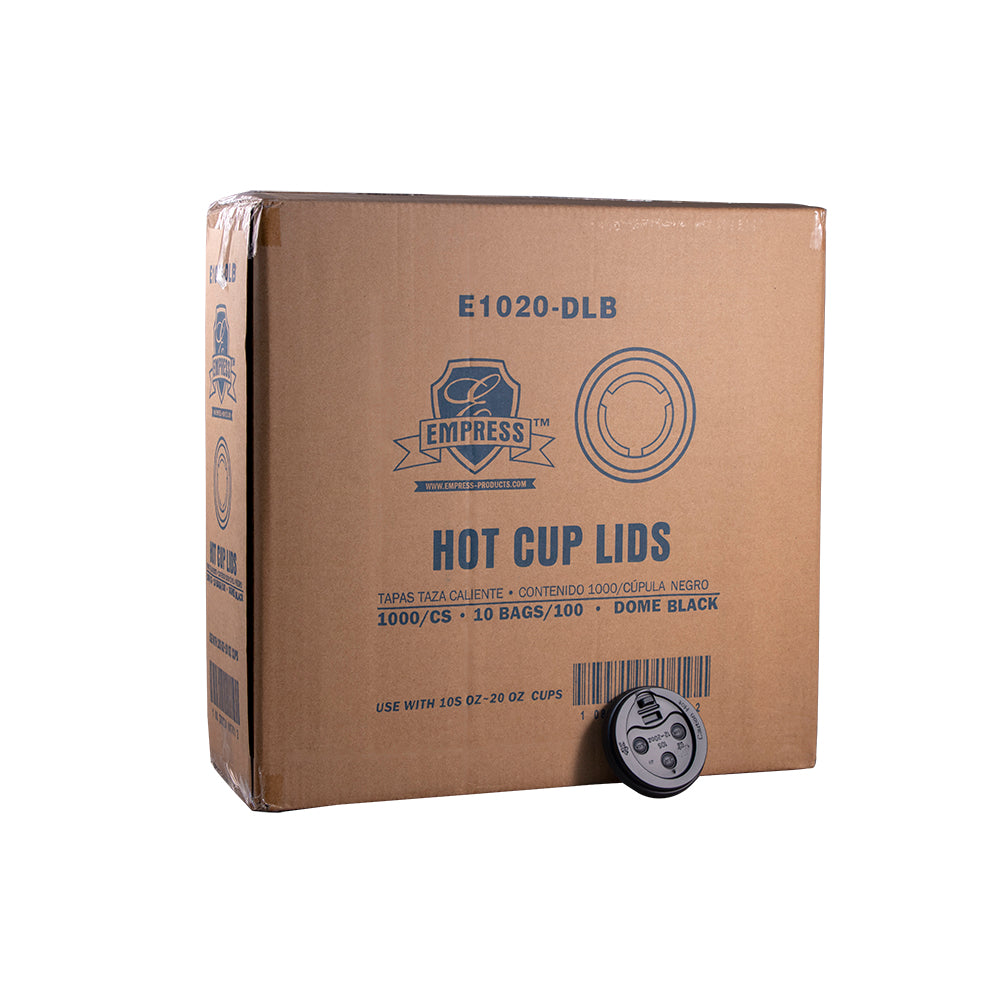 Empress Paper Hot Cup Dome Lid, Fits 10-20 oz. Cups - 100ct. 10/CS (E1020-DLB)
