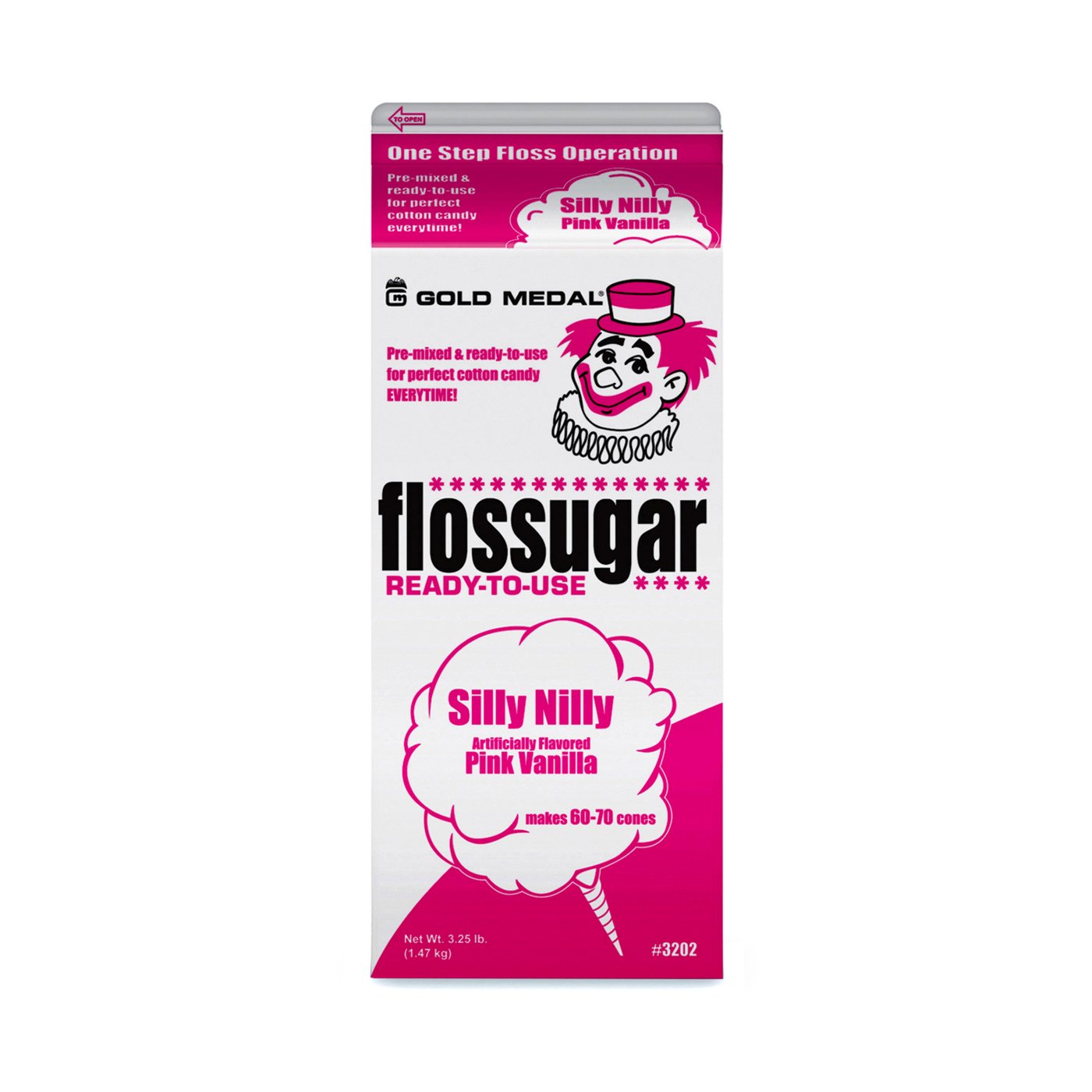 Cotton Candy Floss Mix, Silly Nilly (Pink Vanilla) - 3.25lb.