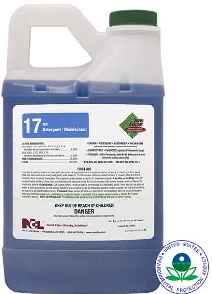 NCL Twin Power #17 HD Detergent / Disinfectant Cleaner - 64 oz. 6/CS