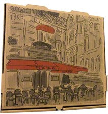 Pizza Box, 16" x 16" x 2", Cafe Print - 50/BNDL
