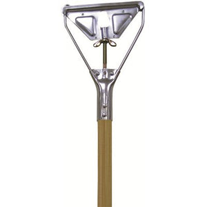 Quick-Way Janitor Mop Handle w/54" Wood Handle, Chrome Head w/Plated Steel Wire