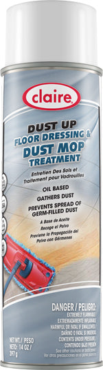 Claire Dust Up Dust Mop Treatment, Oil Based Aerosol, 20 oz. - 12/CS (CL875)