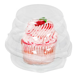 Plastic Cupcake Container, Single, Jumbo, Swirl Dome - 45ct. 6/CS (IP101)