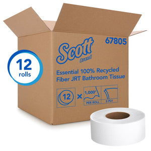 Scott Essential 2-Ply Jr. Jumbo Toilet Tissue 1000' - 12/CS (67805)