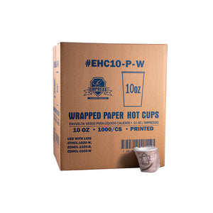 Empress Wrapped Paper Hot Cup, 10 oz., Stock Print - 50ct. 20/CS (EHC10-P-W)