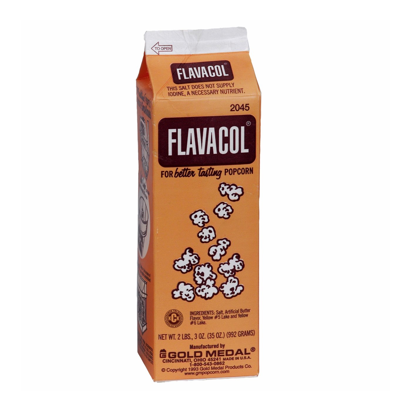 Flavacol Popcorn Salt - 35 oz. 12/CS