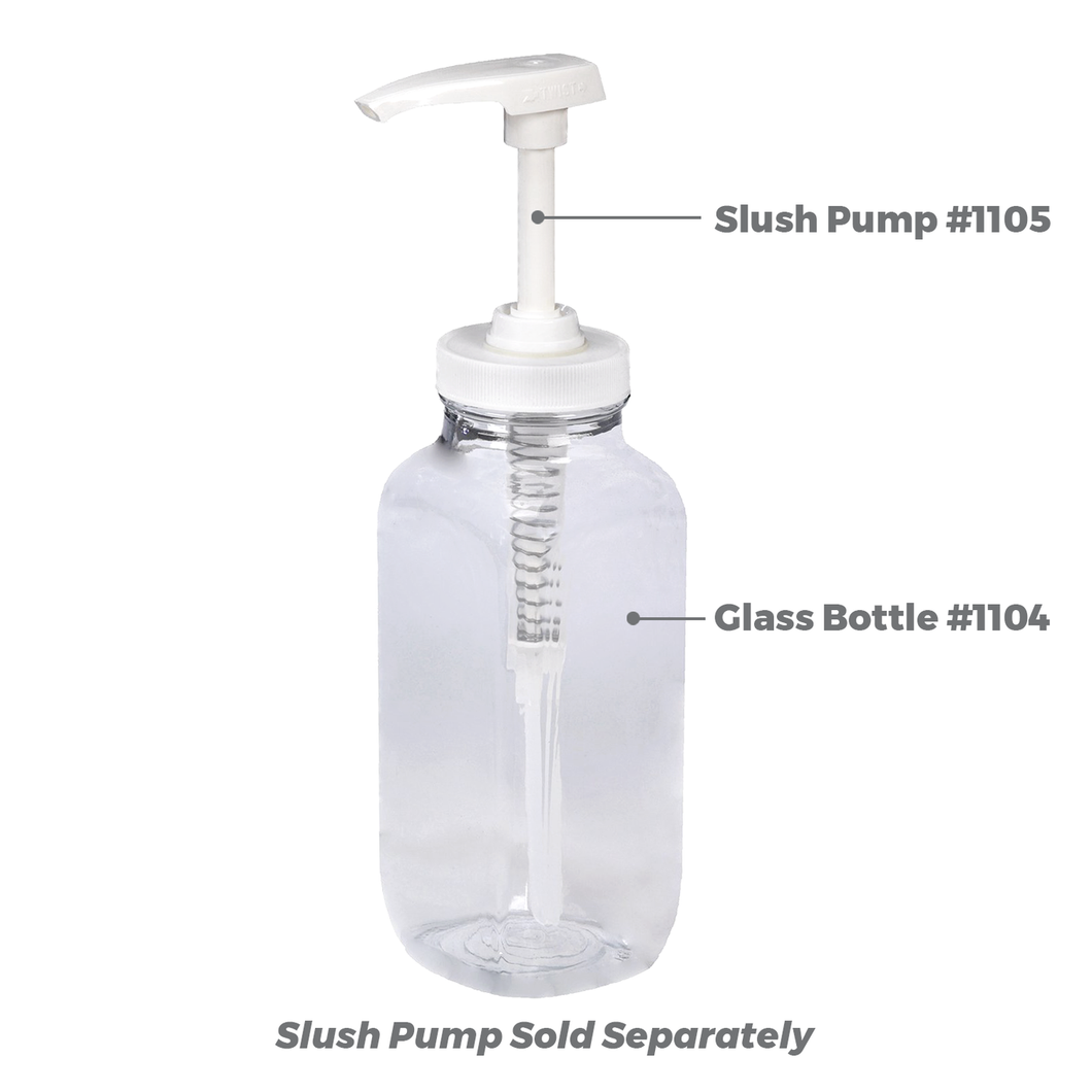 Glass Flavor Bottle for Sno Kone Syrup (Pump Sold Separately)