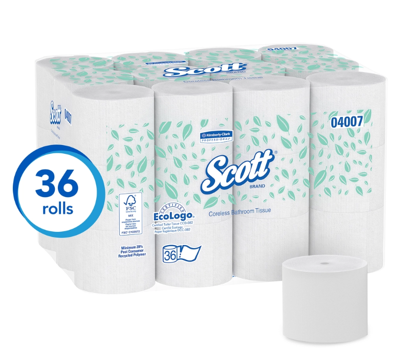 Scott Essential Coreless Standard Roll Toilet Tissue - 36/CS (04007)