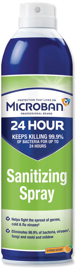 Microban Professional 24 Hour Disinfectant Spray, Citrus Scent - 15 oz. Aerosol 6/CS (30130)