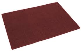 Floor Pad, 14" x 20" Rectangle, Maroon Dry Stripping Floor Prep Pad - 5/CS